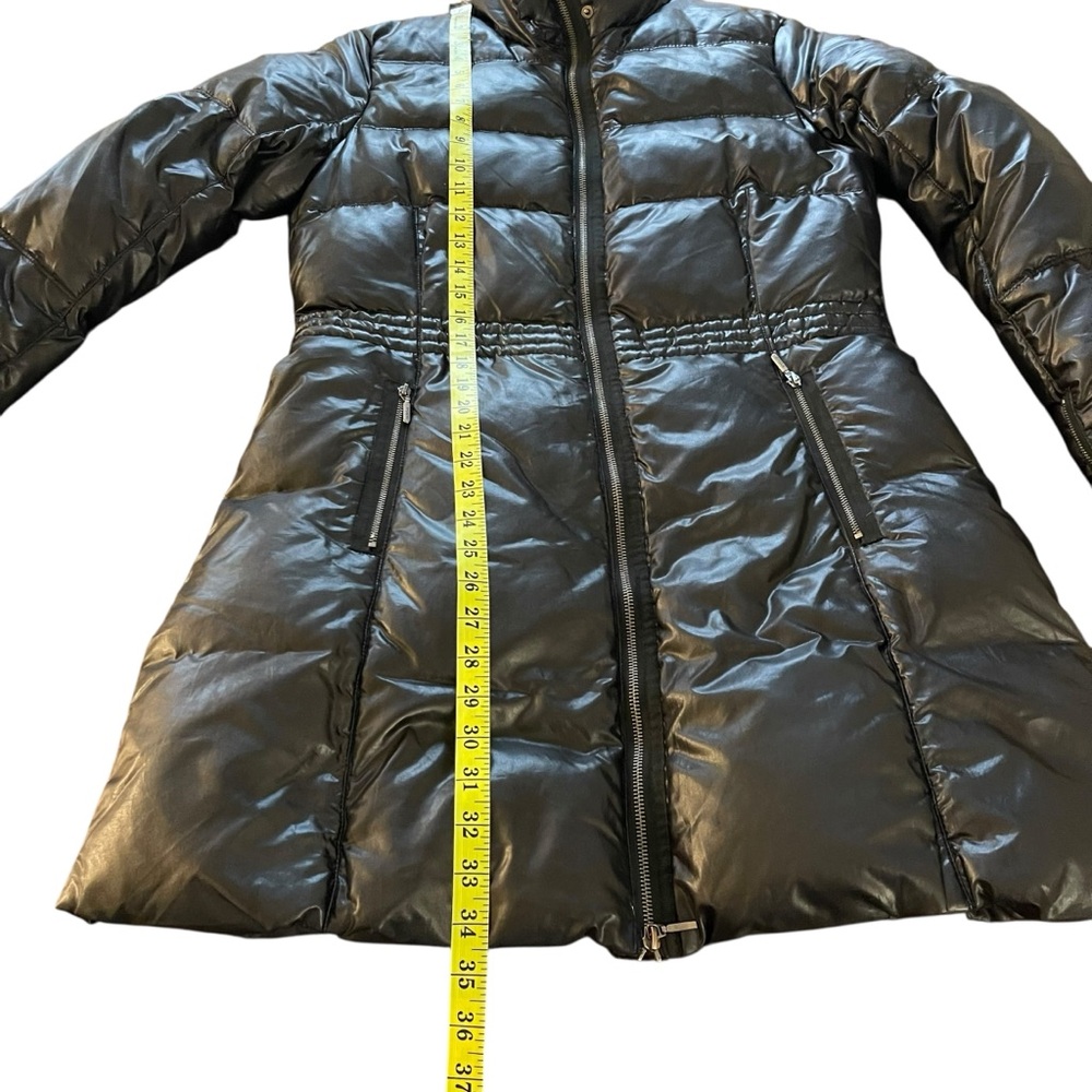 GEOX Respira Black Cinch Waist Long Down/Feather Puffer Jacket (8/10) - Picture 11 of 16